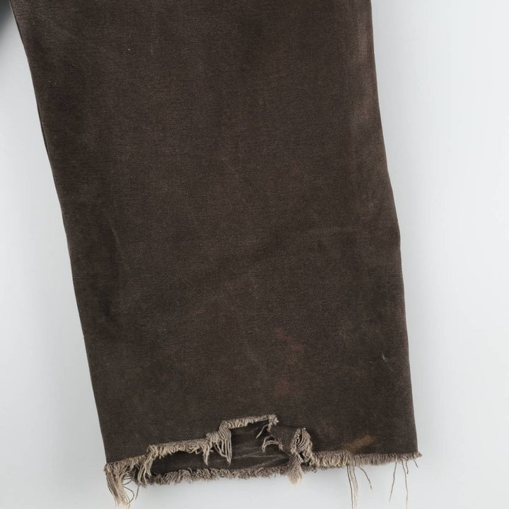 Big size 2000'S Carhartt double-knee cutoff duck overalls, men's size W40 equivalent. cotton dark chocolate Vintage Second Hand