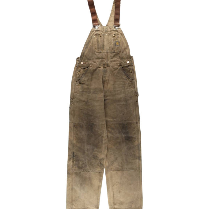 Carhartt Double Knee Duck Overalls for Men (W34 equivalent) cotton Beige type Vintage Second Hand