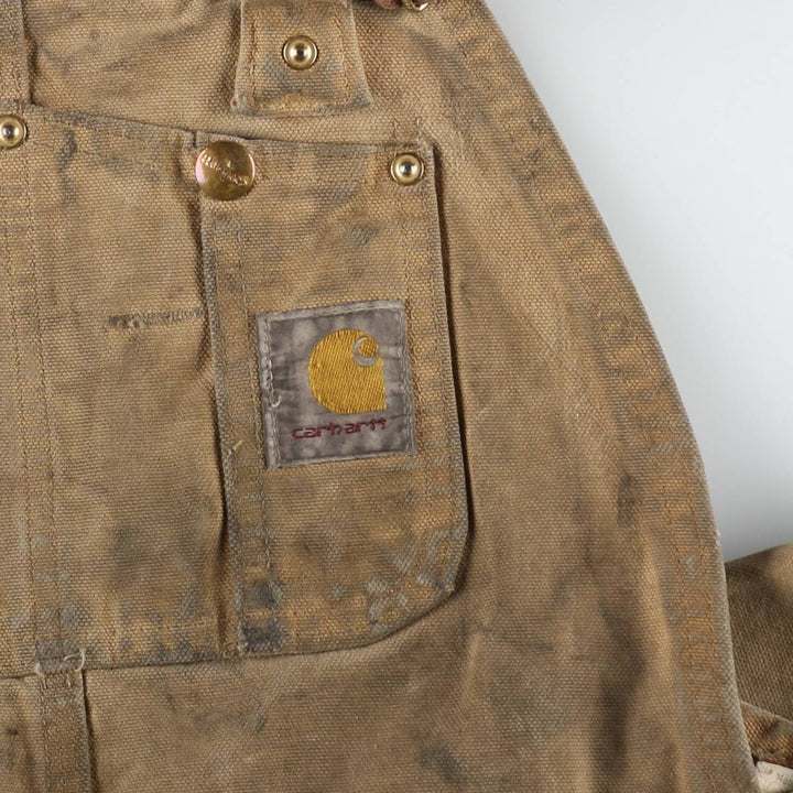 Carhartt Double Knee Duck Overalls for Men (W34 equivalent) cotton Beige type Vintage Second Hand