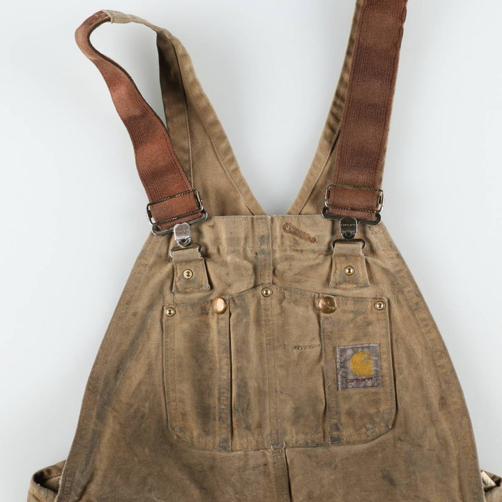 Carhartt Double Knee Duck Overalls for Men (W34 equivalent) cotton Beige type Vintage Second Hand