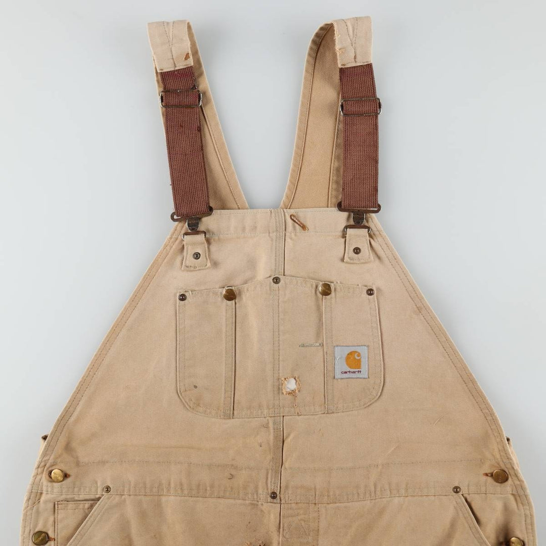 Oversized Carhartt double-knee duck overalls, men's size W44 unclear brown type Vintage Second Hand