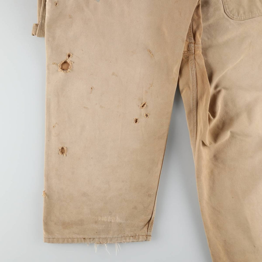 Oversized Carhartt double-knee duck overalls, men's size W44 unclear brown type Vintage Second Hand