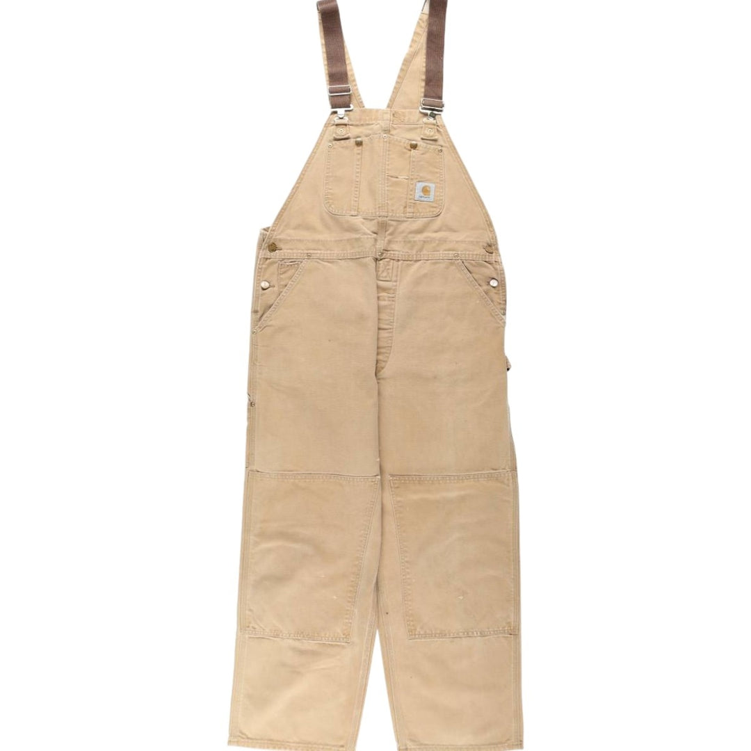 Big Size 90'S Carhartt Double Knee Duck Overalls, Made in USA, Men's W42 (approx.), Vintage unclear Beige type Vintage Second Hand