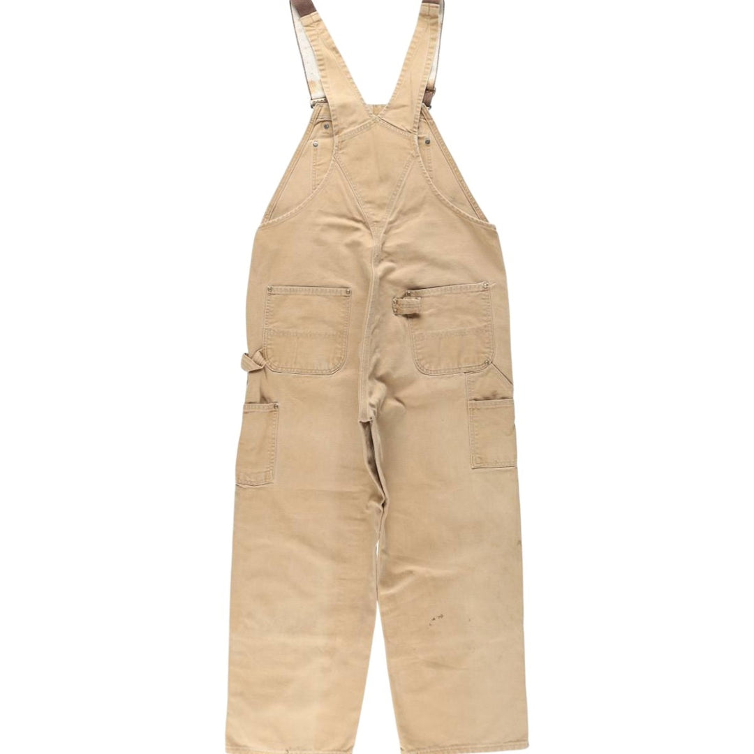 Big Size 90'S Carhartt Double Knee Duck Overalls, Made in USA, Men's W42 (approx.), Vintage unclear Beige type Vintage Second Hand