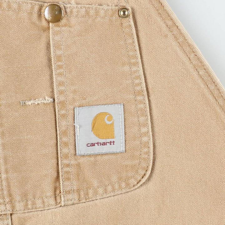 Big Size 90'S Carhartt Double Knee Duck Overalls, Made in USA, Men's W42 (approx.), Vintage unclear Beige type Vintage Second Hand