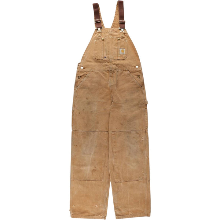 2000'S Carhartt Double Knee Duck Overalls, Men's Size W36 cotton brown type Vintage Second Hand