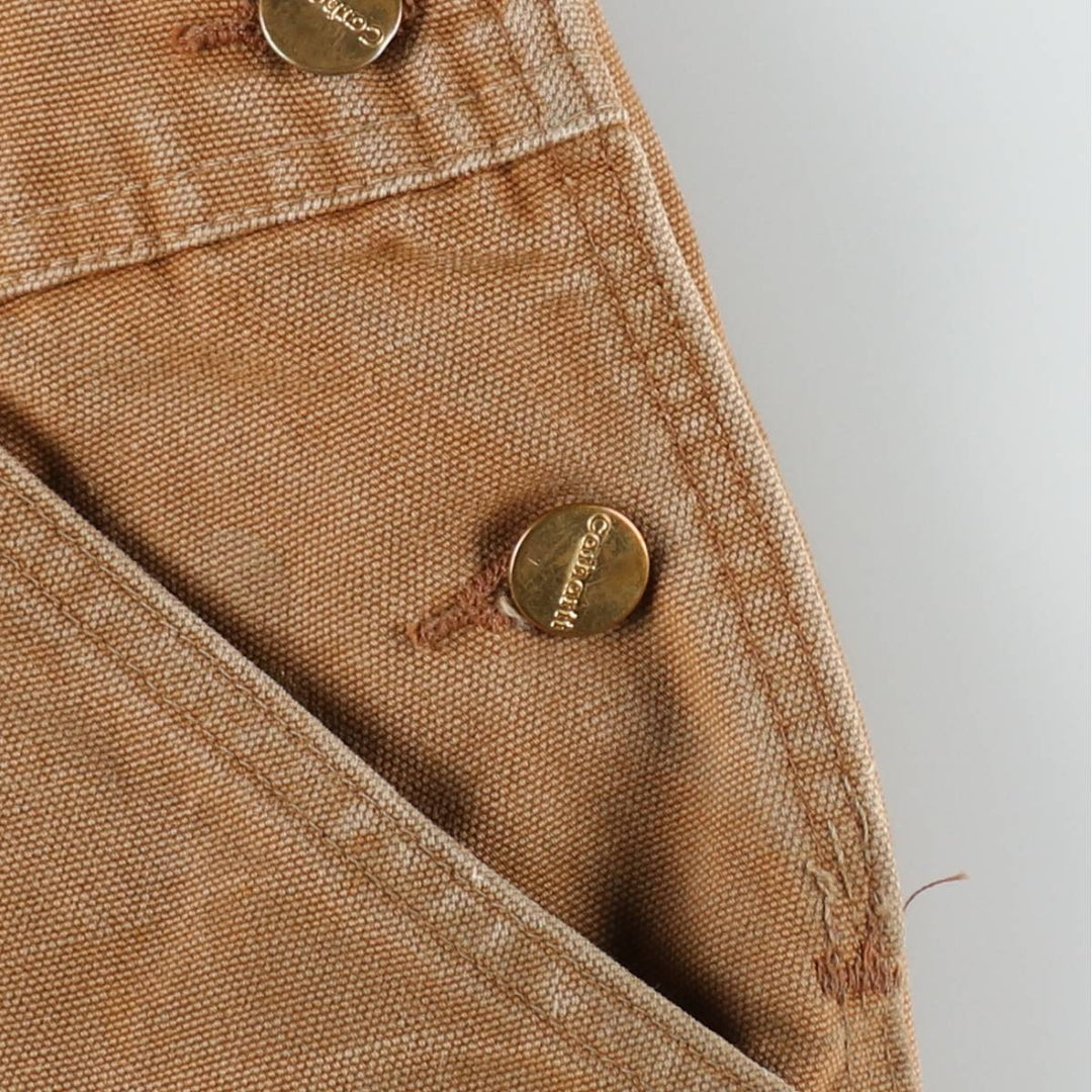 2000'S Carhartt Double Knee Duck Overalls, Men's Size W36 cotton brown type Vintage Second Hand
