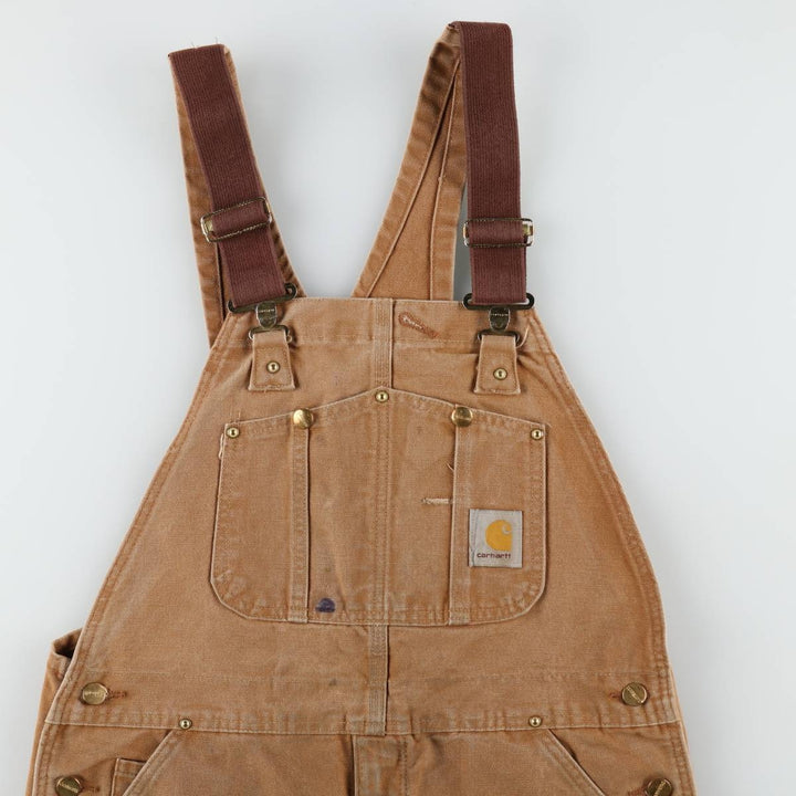 2000'S Carhartt Double Knee Duck Overalls, Men's Size W36 cotton brown type Vintage Second Hand
