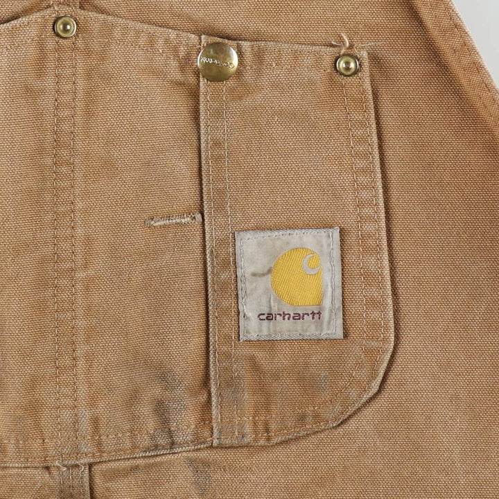 Big size 2000'S Carhartt double-knee duck overalls, men's size W44 (approx.) cotton brown type Vintage Second Hand