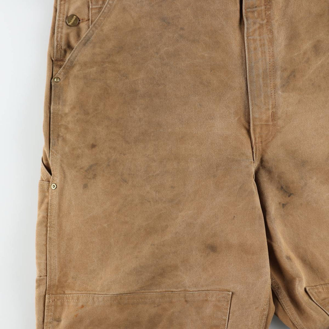 Big size 2000'S Carhartt double-knee duck overalls, men's size W44 (approx.) cotton brown type Vintage Second Hand
