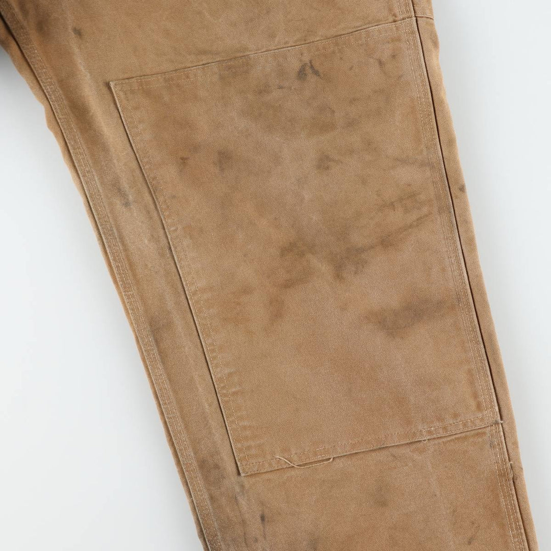Big size 2000'S Carhartt double-knee duck overalls, men's size W44 (approx.) cotton brown type Vintage Second Hand