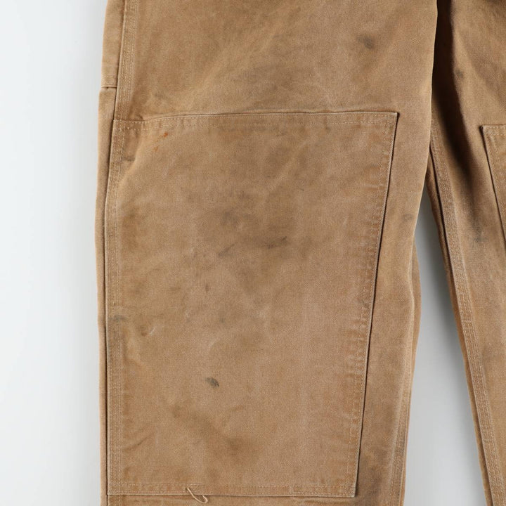 Big size 2000'S Carhartt double-knee duck overalls, men's size W44 (approx.) cotton brown type Vintage Second Hand