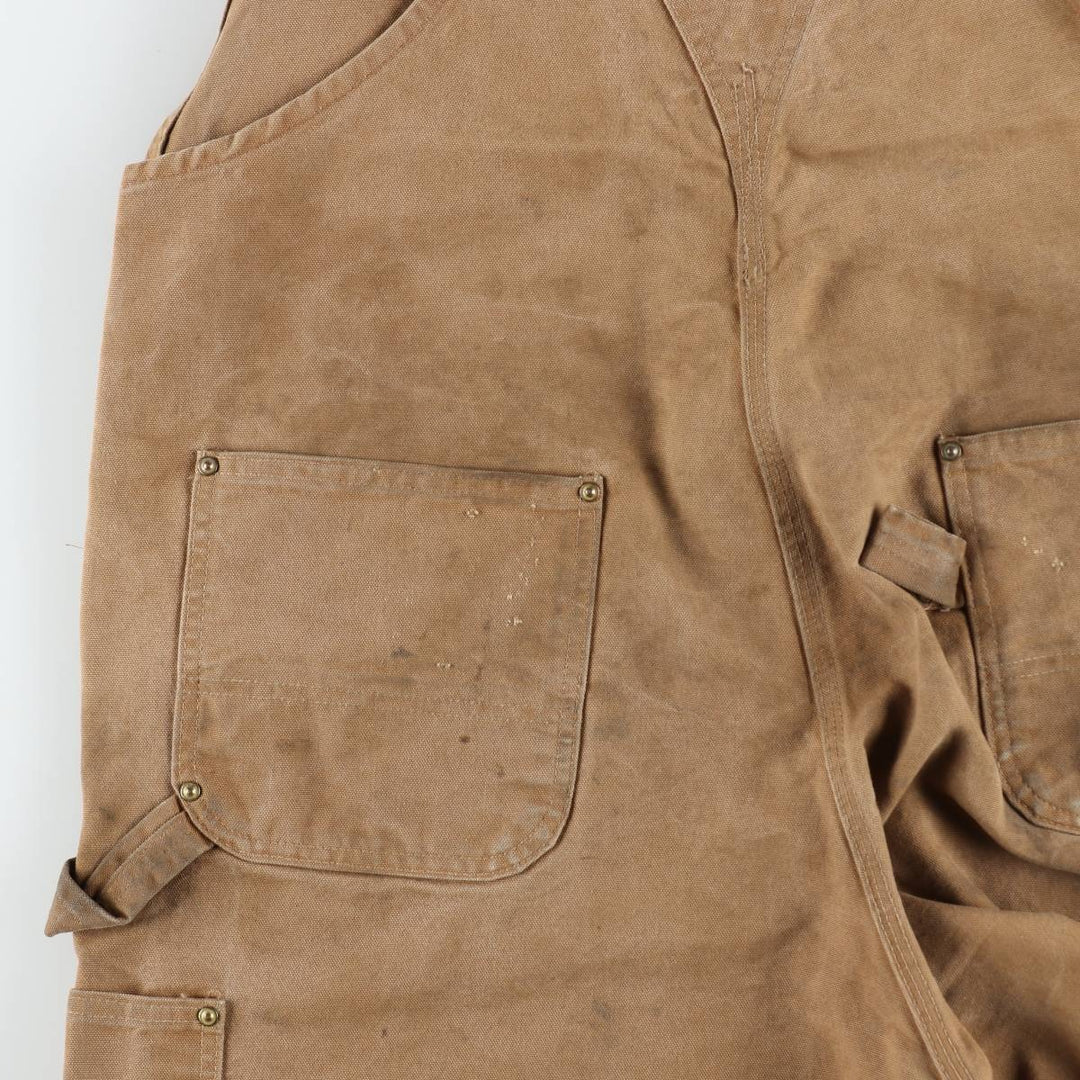 Big size 2000'S Carhartt double-knee duck overalls, men's size W44 (approx.) cotton brown type Vintage Second Hand