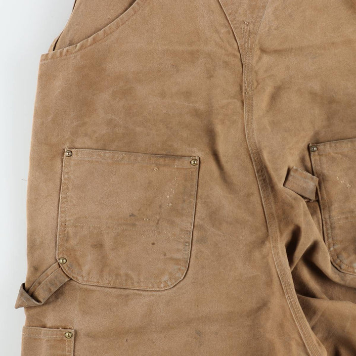Big size 2000'S Carhartt double-knee duck overalls, men's size W44 (approx.) cotton brown type Vintage Second Hand