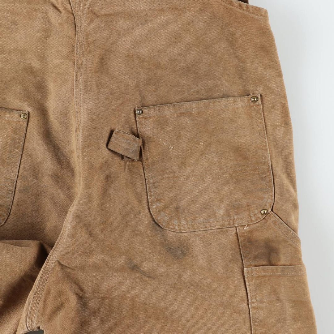 Big size 2000'S Carhartt double-knee duck overalls, men's size W44 (approx.) cotton brown type Vintage Second Hand