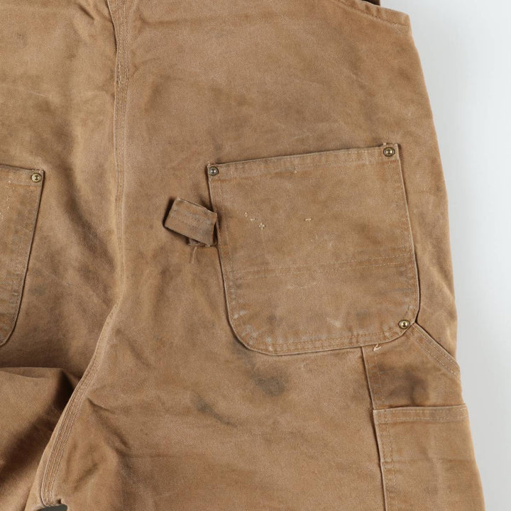 Big size 2000'S Carhartt double-knee duck overalls, men's size W44 (approx.) cotton brown type Vintage Second Hand