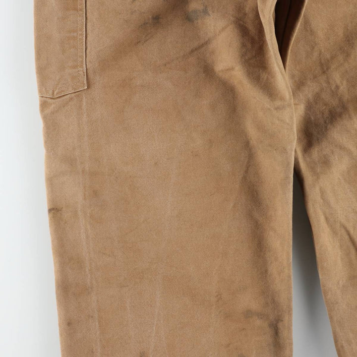 Big size 2000'S Carhartt double-knee duck overalls, men's size W44 (approx.) cotton brown type Vintage Second Hand