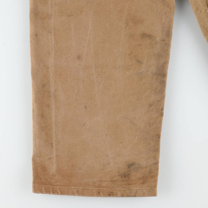 Big size 2000'S Carhartt double-knee duck overalls, men's size W44 (approx.) cotton brown type Vintage Second Hand