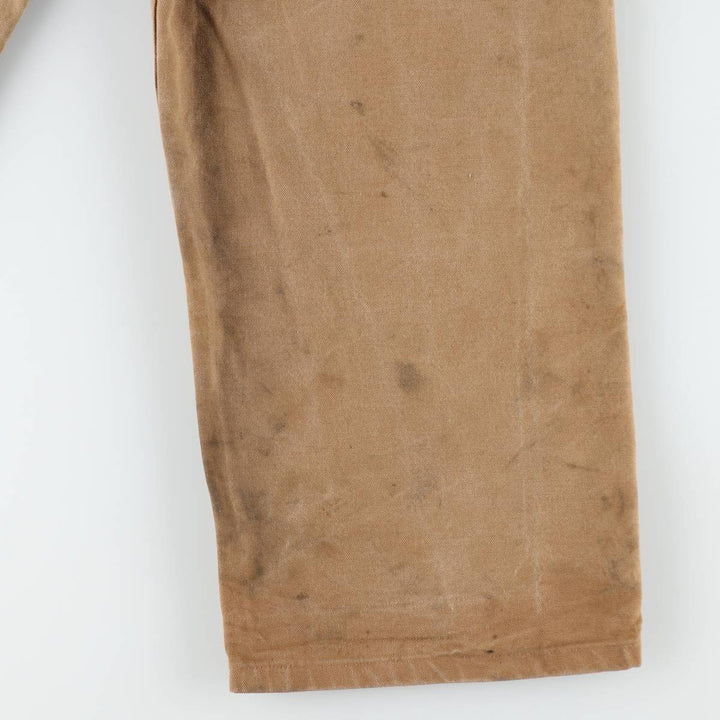 Big size 2000'S Carhartt double-knee duck overalls, men's size W44 (approx.) cotton brown type Vintage Second Hand