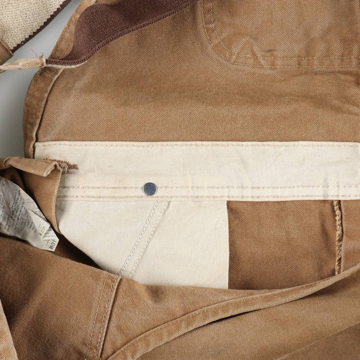 Big size 2000'S Carhartt double-knee duck overalls, men's size W44 (approx.) cotton brown type Vintage Second Hand