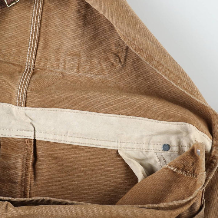 Big size 2000'S Carhartt double-knee duck overalls, men's size W44 (approx.) cotton brown type Vintage Second Hand
