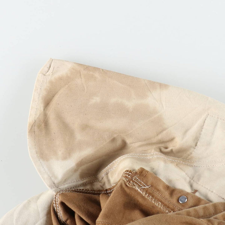 Big size 2000'S Carhartt double-knee duck overalls, men's size W44 (approx.) cotton brown type Vintage Second Hand