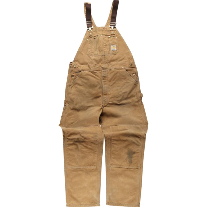 Big size Carhartt double knee duck overalls for men, equivalent to w41 cotton brown type Vintage Second Hand
