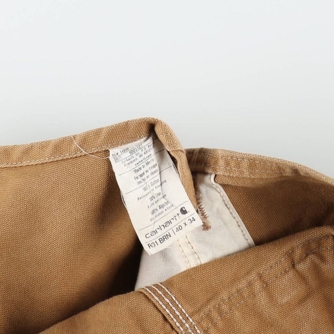 Big size Carhartt double knee duck overalls for men, equivalent to w41 cotton brown type Vintage Second Hand