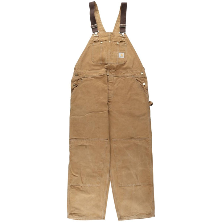 Big size Carhartt double-knee duck overalls, men's size W41 equivalent, vintage. unclear brown type Vintage Second Hand