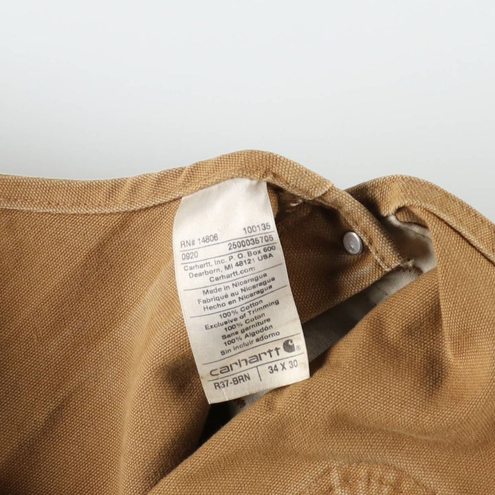 Carhartt Double Knee Duck Overalls for Men (W36 equivalent) cotton brown type Vintage Second Hand