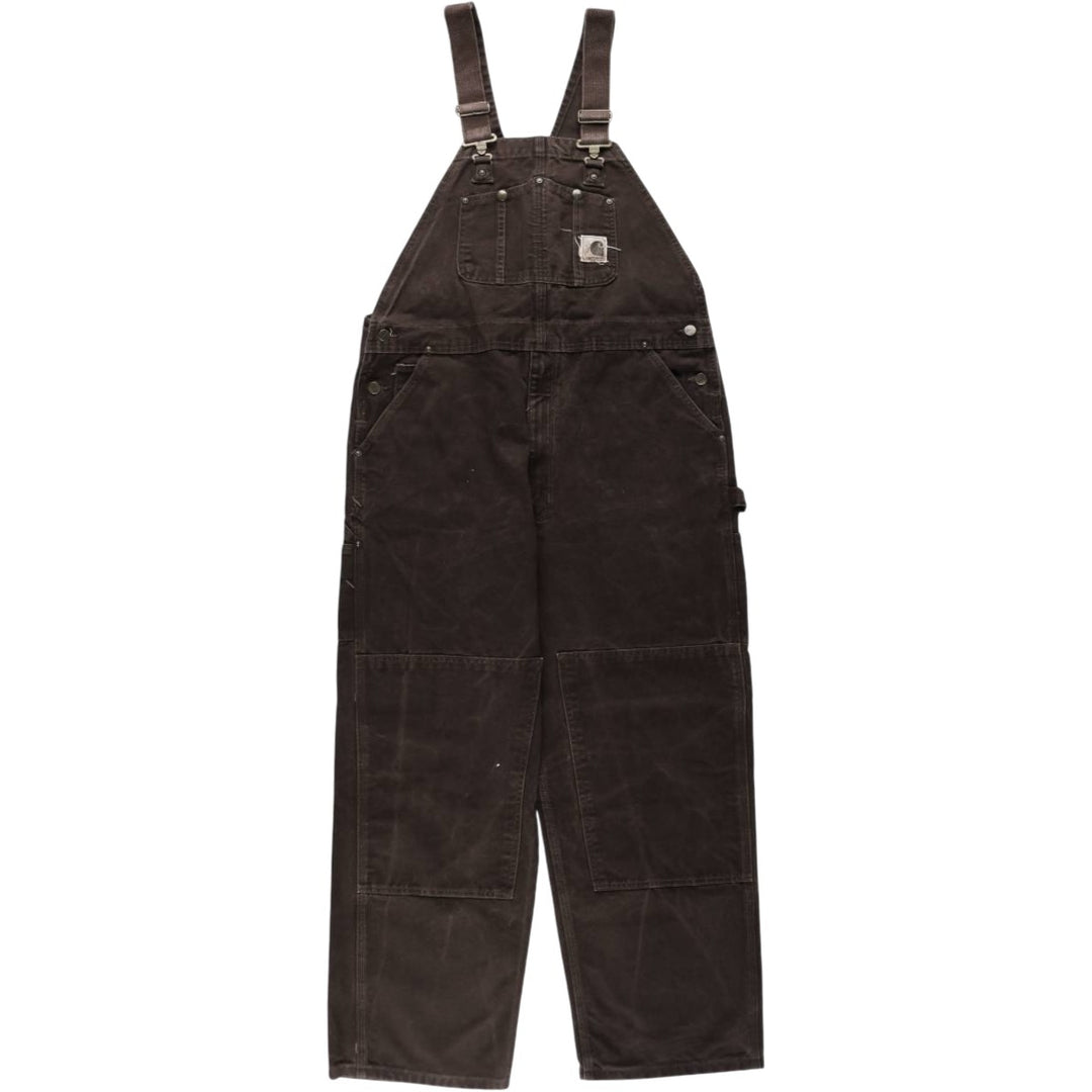 Oversized 2000'S Carhartt double-knee duck overalls, men's size W40 cotton dark chocolate Vintage Second Hand