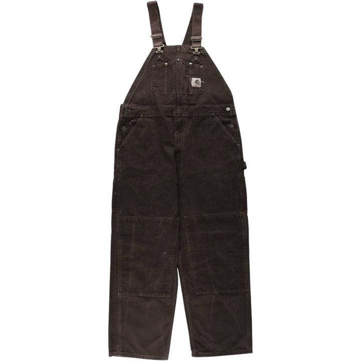 Oversized 2000'S Carhartt double-knee duck overalls, men's size W40 cotton dark chocolate Vintage Second Hand