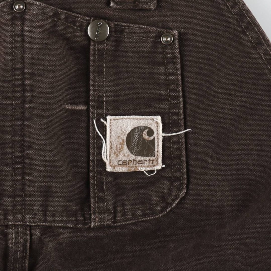 Oversized 2000'S Carhartt double-knee duck overalls, men's size W40 cotton dark chocolate Vintage Second Hand