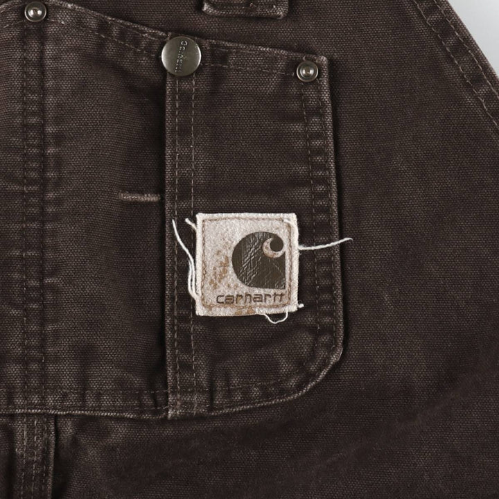 Oversized 2000'S Carhartt double-knee duck overalls, men's size W40 cotton dark chocolate Vintage Second Hand