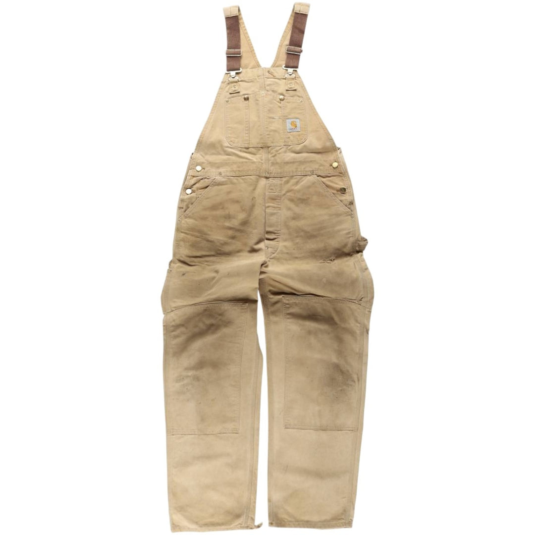 Carhartt Double Knee Duck Canvas Overalls, Men's Size W36 (approx.), Vintage unclear brown type Vintage Second Hand