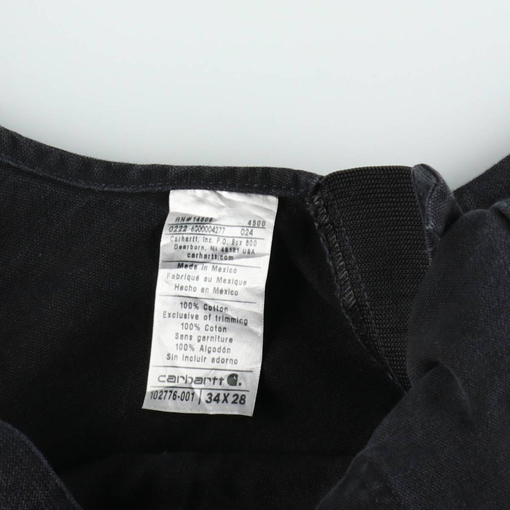 Carhartt Relaxed Fit Double Knee Black Duck Overalls, Men's Size W36 (approx.) cotton black type Vintage Second Hand