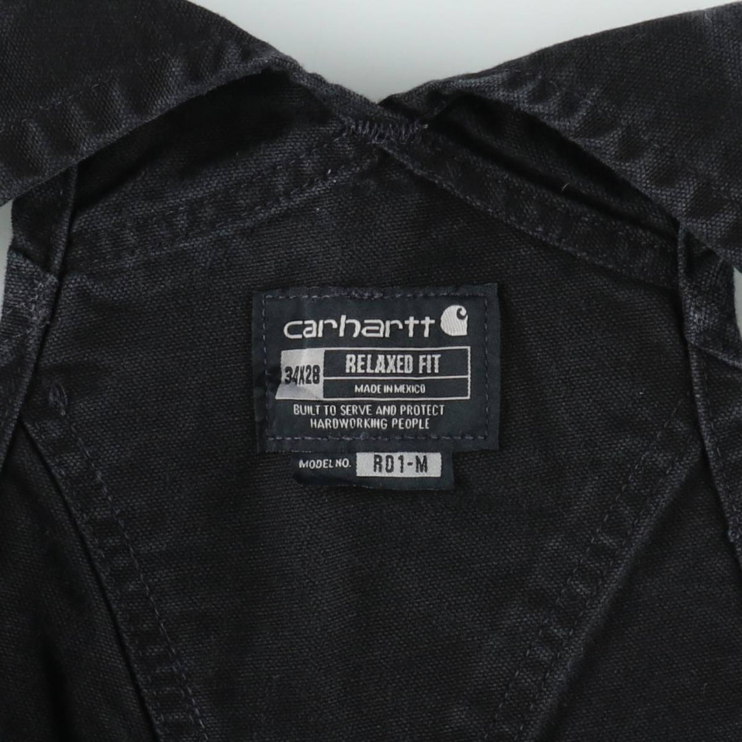 Carhartt Relaxed Fit Double Knee Black Duck Overalls, Men's Size W36 (approx.) cotton black type Vintage Second Hand