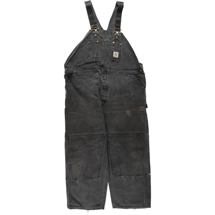 Oversized Carhartt double-knee duck overalls, men's size W46 unclear black type Vintage Second Hand