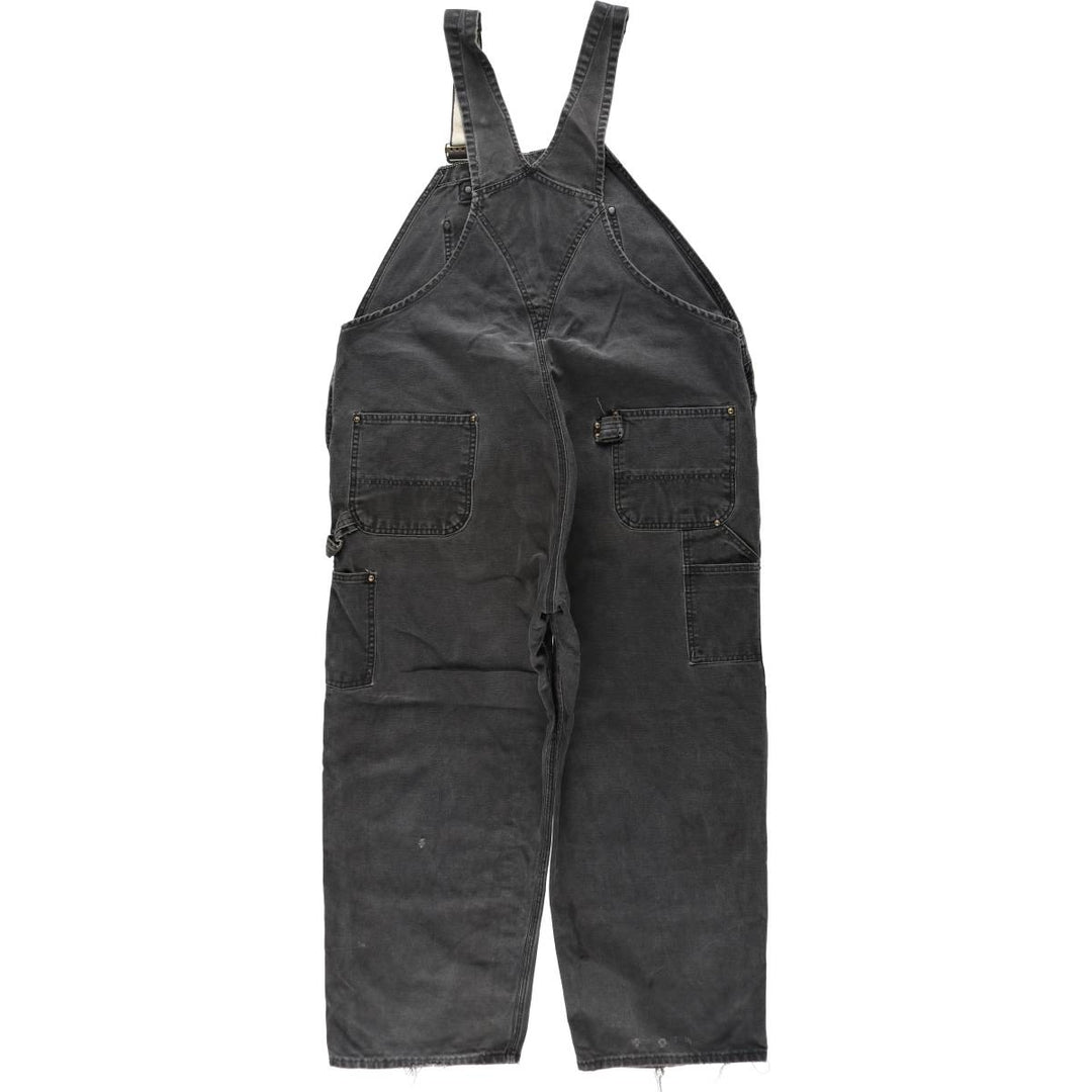 Oversized Carhartt double-knee duck overalls, men's size W46 unclear black type Vintage Second Hand