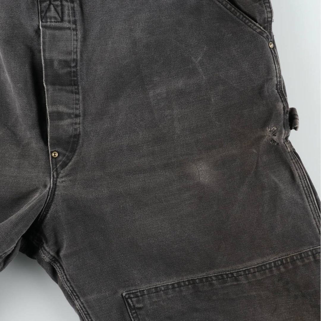 Oversized Carhartt double-knee duck overalls, men's size W46 unclear black type Vintage Second Hand