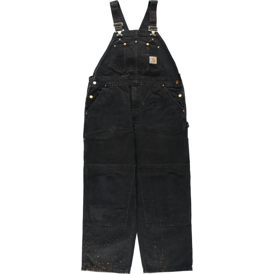 Big size Carhartt double knee duck overalls for men, equivalent to w41 cotton black type Vintage Second Hand