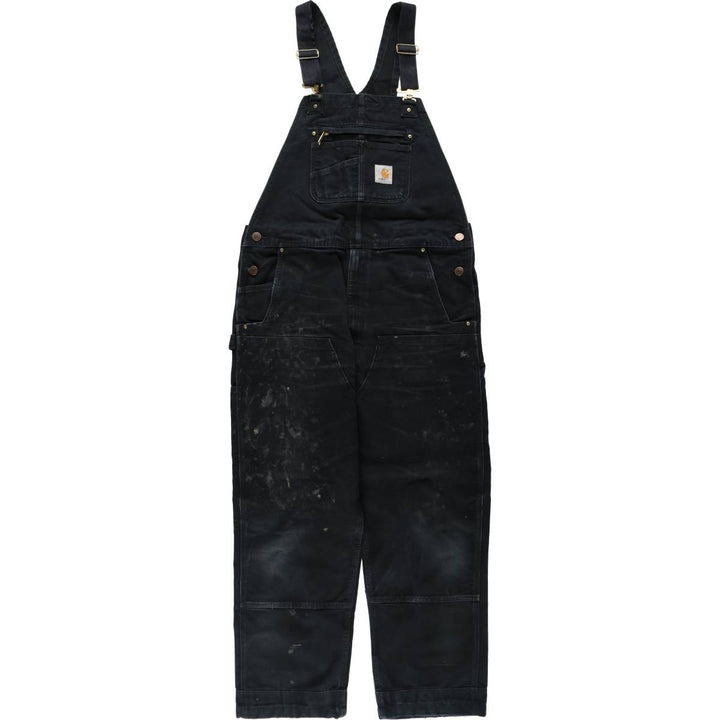 Oversized Carhartt double-knee duck overalls, men's size W40 cotton black type Vintage Second Hand