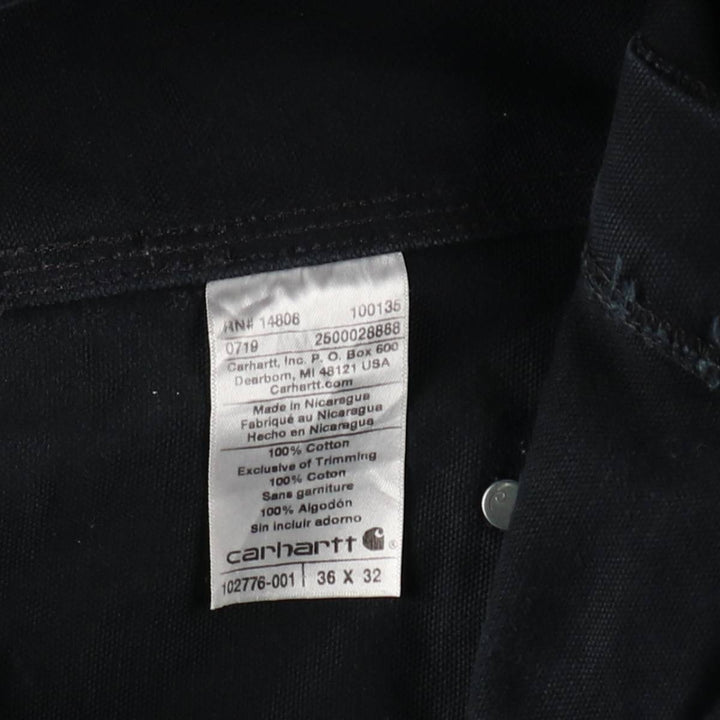 Oversized Carhartt double-knee duck overalls, men's size W40 cotton black type Vintage Second Hand