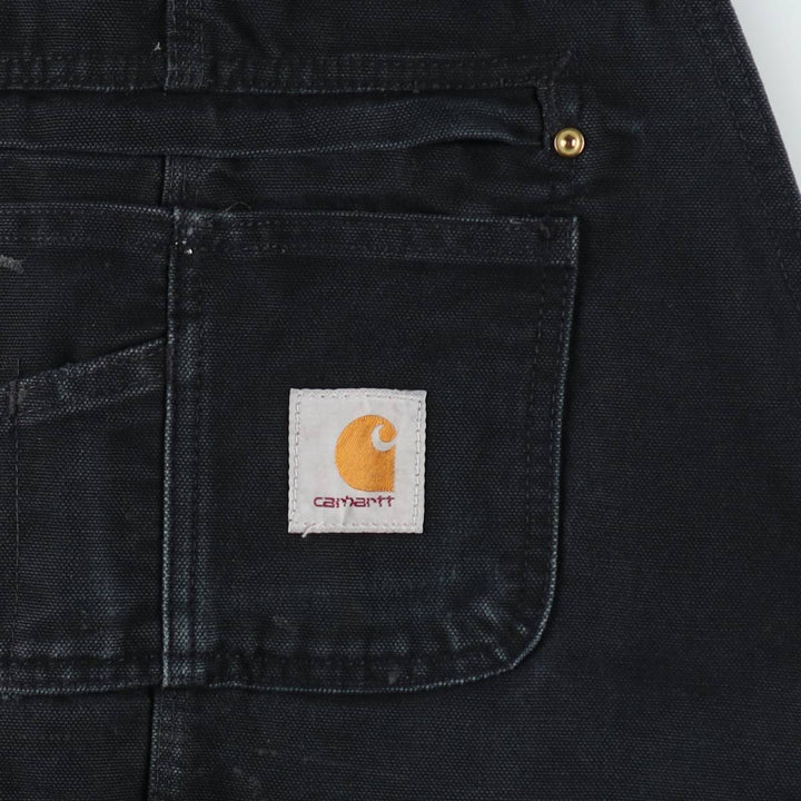 Oversized Carhartt double-knee duck overalls, men's size W40 cotton black type Vintage Second Hand