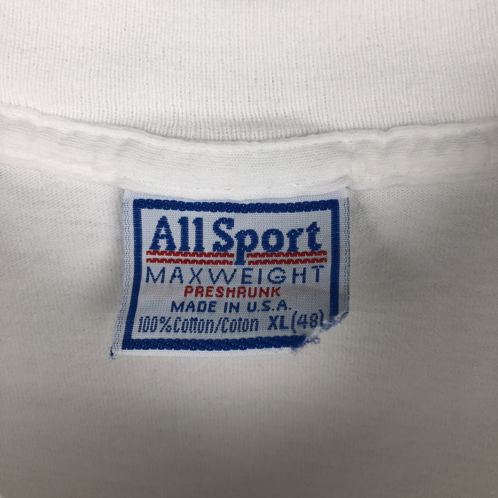 90'S All Sport MAX WEIGHT JESUS DREAM TEAM parody print T-shirt, Made in USA, Men's XL equivalent. cotton white type Vintage Second Hand