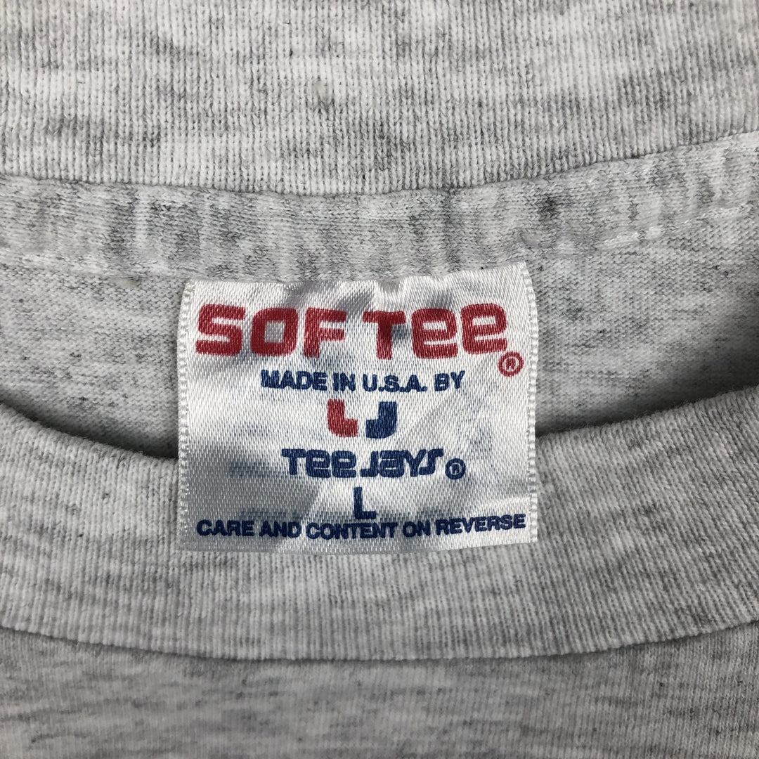 90'S SOF TEE MLB ATLANTA BRAVES Sports Print T-Shirt Made in USA Men's Size L (Equivalent) Vintage cotton white type Vintage Second Hand