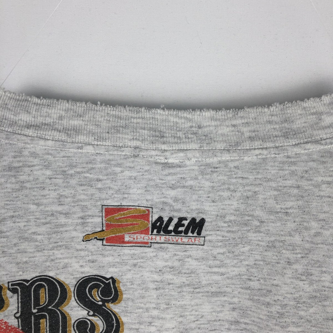 90'S SALEM NFL San Francisco 49ers Large Print Sports T-Shirt, Made in USA, Men's XL (approx.) cotton gray type Vintage Second Hand
