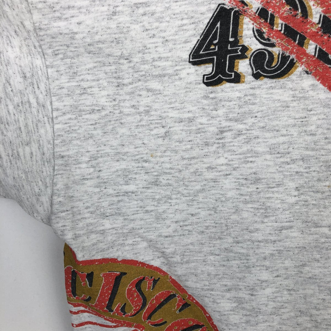 90'S SALEM NFL San Francisco 49ers Large Print Sports T-Shirt, Made in USA, Men's XL (approx.) cotton gray type Vintage Second Hand