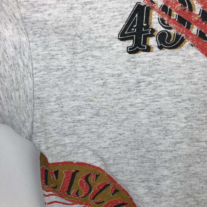 90'S SALEM NFL San Francisco 49ers Large Print Sports T-Shirt, Made in USA, Men's XL (approx.) cotton gray type Vintage Second Hand