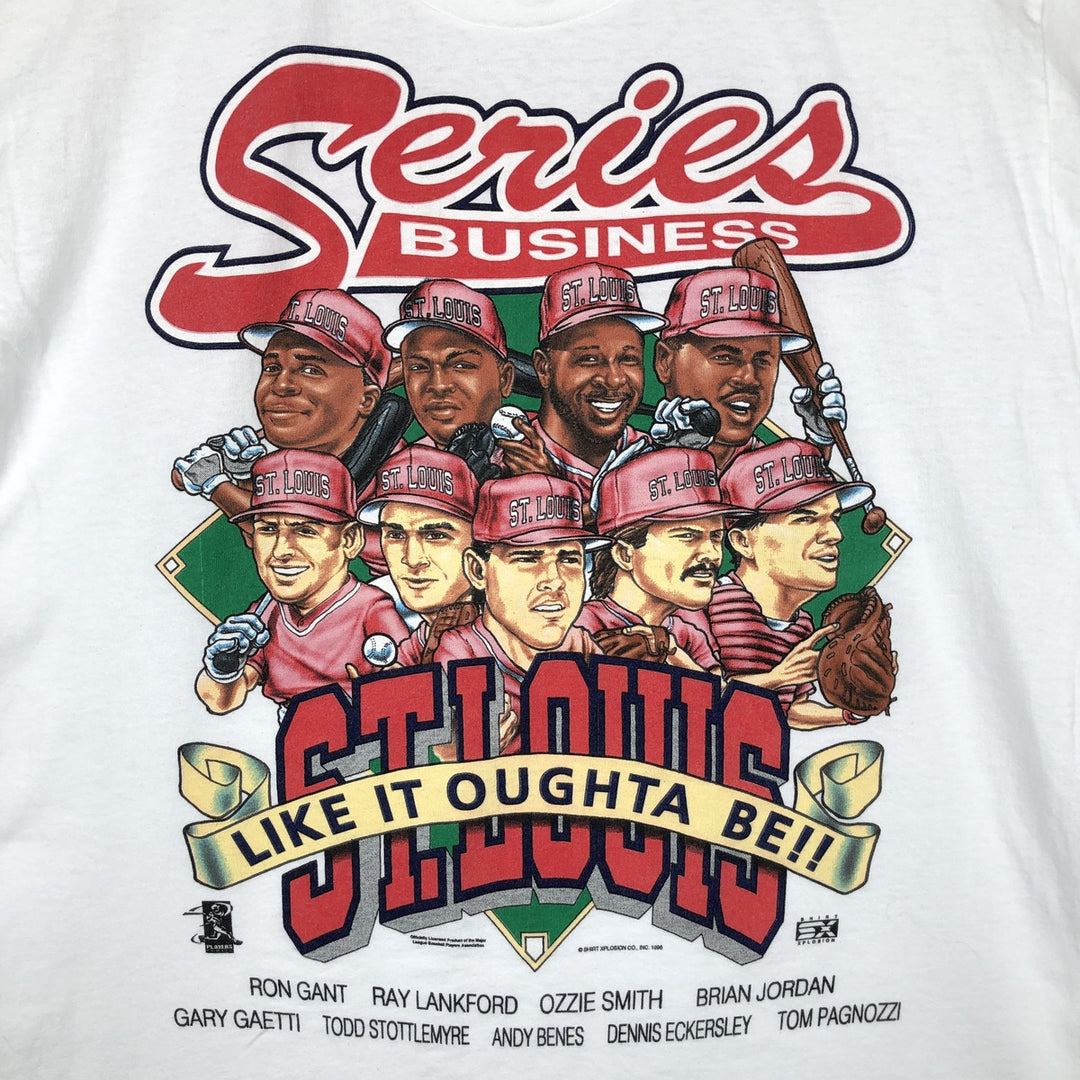 90'S Shirt Xplosion MLB St. Louis Cardinals sports print T-shirt, Made in USA, Men's size L (approx.), Vintage cotton white type Vintage Second Hand